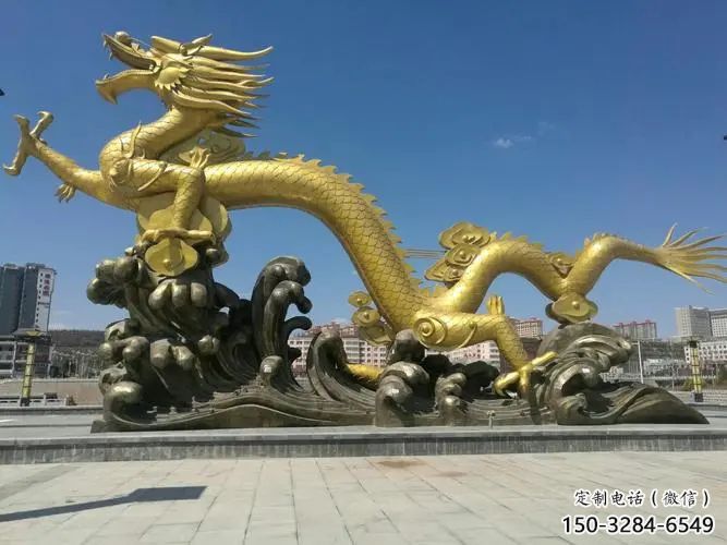 生产龙头雕塑厂家，铸铜动物雕塑，房地产售楼处摆件