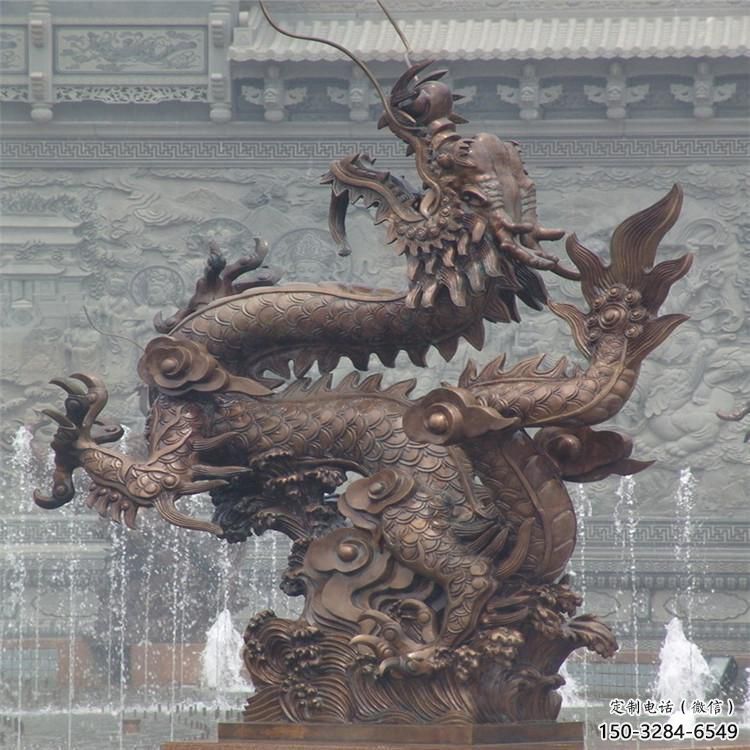 制作龙头雕塑厂家，铸铜动物雕塑，房地产售楼处摆件