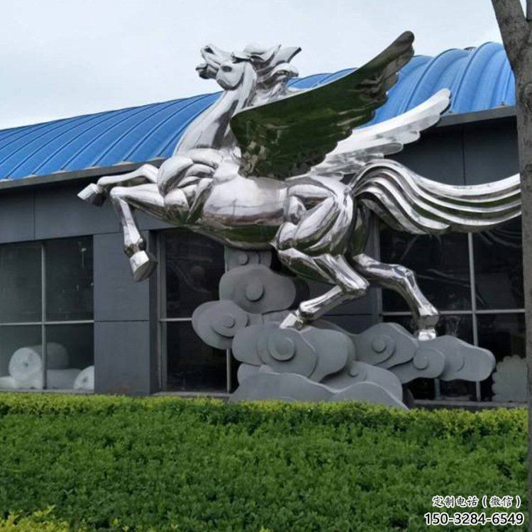 几何抽象奔马雕塑，城市动物摆件，大型广场小品