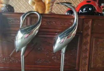 园林不锈钢丹顶鹤雕塑 风景区仿真雕塑 广场小品