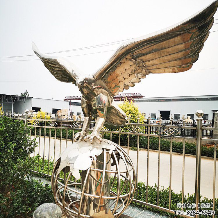 老鹰造型雕塑厂，不锈钢动物，室外飞鸟雕塑