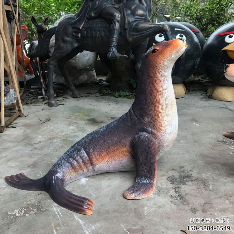 几何海豹雕塑 庭院仿真雕塑 彩绘摆件 几何海豹雕塑 庭院仿真雕塑 彩绘摆件