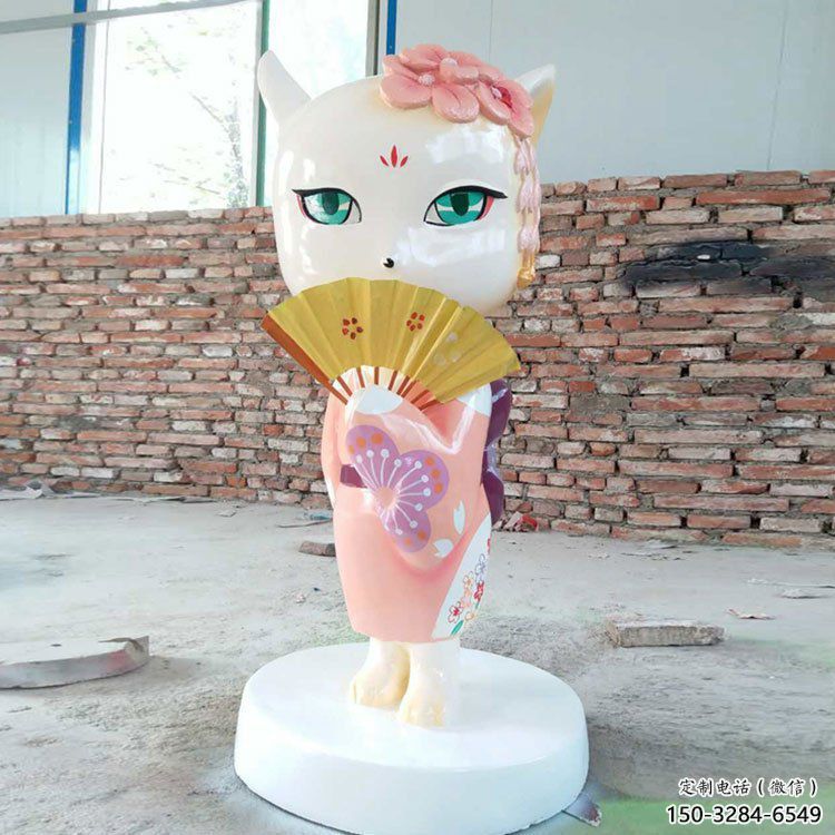 抽象狐狸雕塑 店门口彩绘雕塑 步行街摆件 抽象狐狸雕塑 店门口彩绘雕塑 步行街摆件