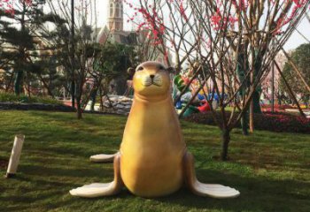 售楼处海豹雕塑 商业街仿真雕塑 海洋生物摆件