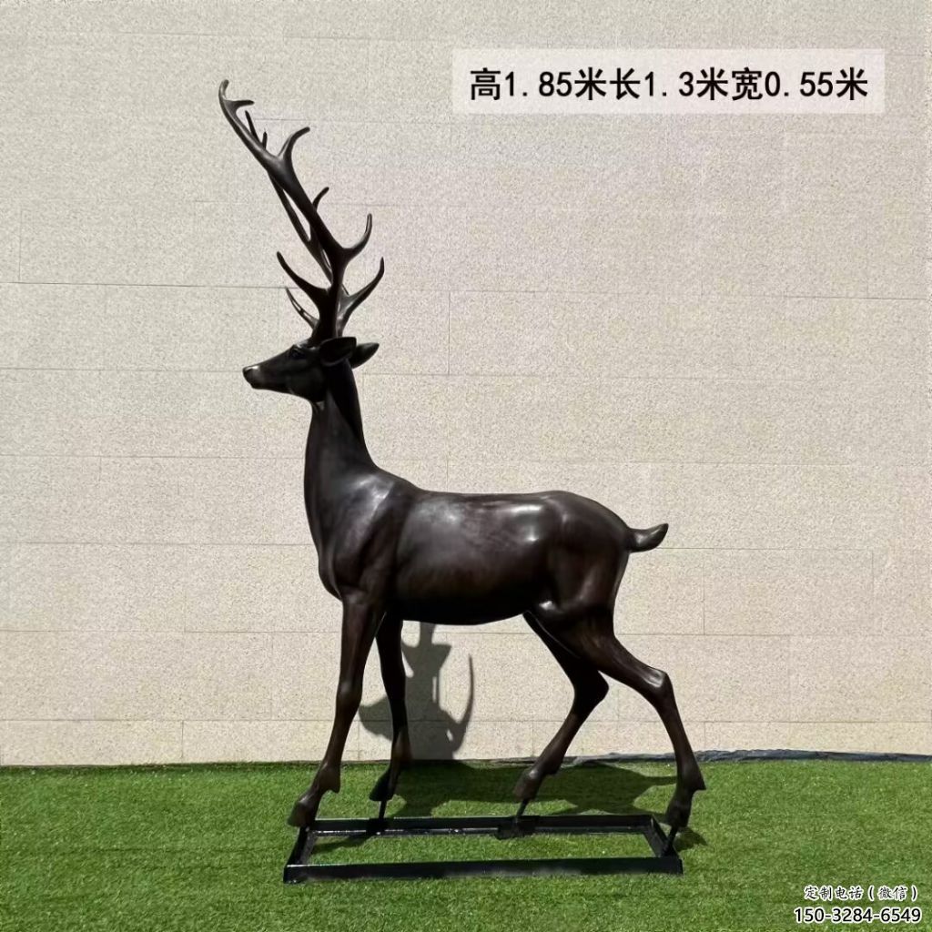 玻璃钢仿真麋鹿雕塑 酒店公园雕塑 风景区摆件