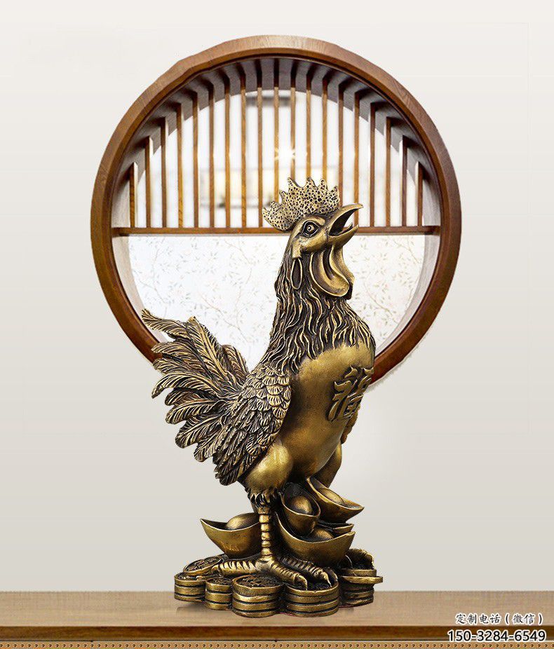 庭院小鸡雕塑，现代小品，彩绘工艺