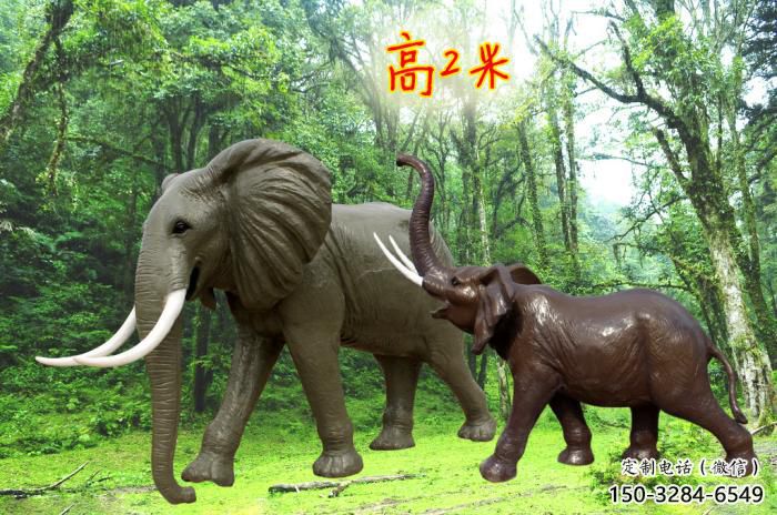 步行街小象雕塑，景观主题，古铜工艺