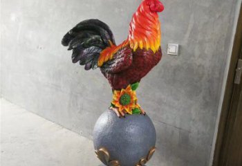 酒店小鸡雕塑，家禽主题，镀铜工艺