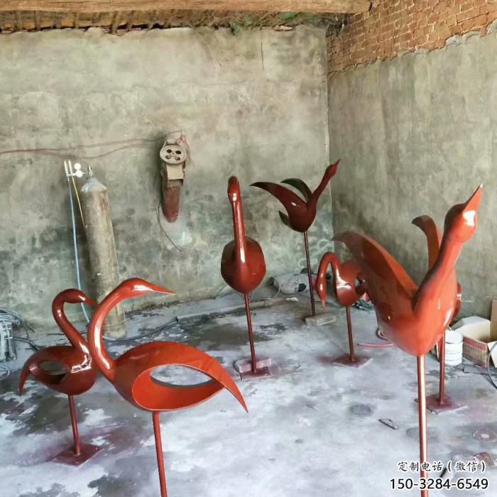 景区鸟类雕塑，喷水造型，剪影工艺