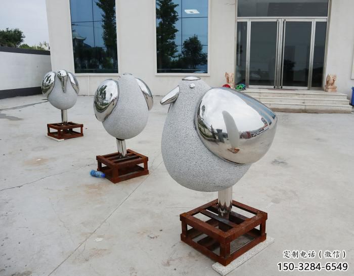 售楼部鸟类雕塑，家禽小品，抛光工艺