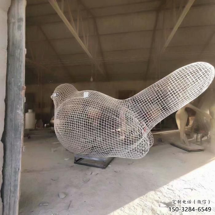 庭院鸟类雕塑，动物小品，网格工艺
