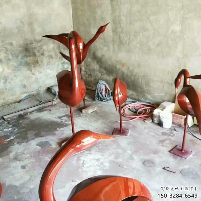庭院鸟类雕塑，现代小品，彩绘工艺