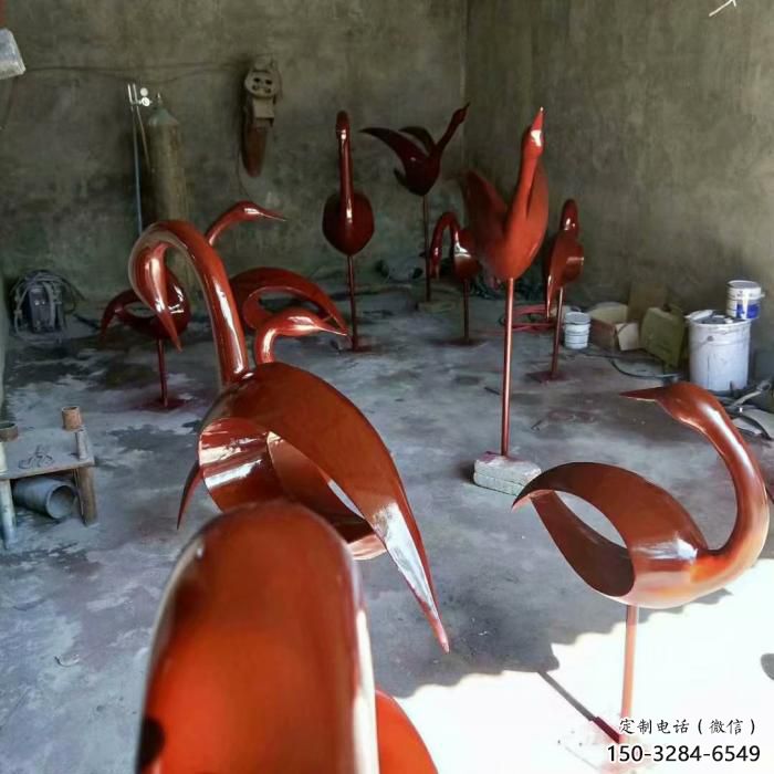 医院鸟类雕塑，海洋摆件，拉丝工艺