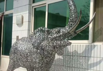 校园小象雕塑，可爱题材，镜面工艺