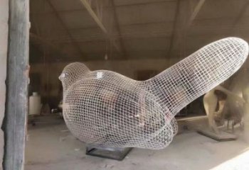 庭院鸟类雕塑，动物小品，网格工艺