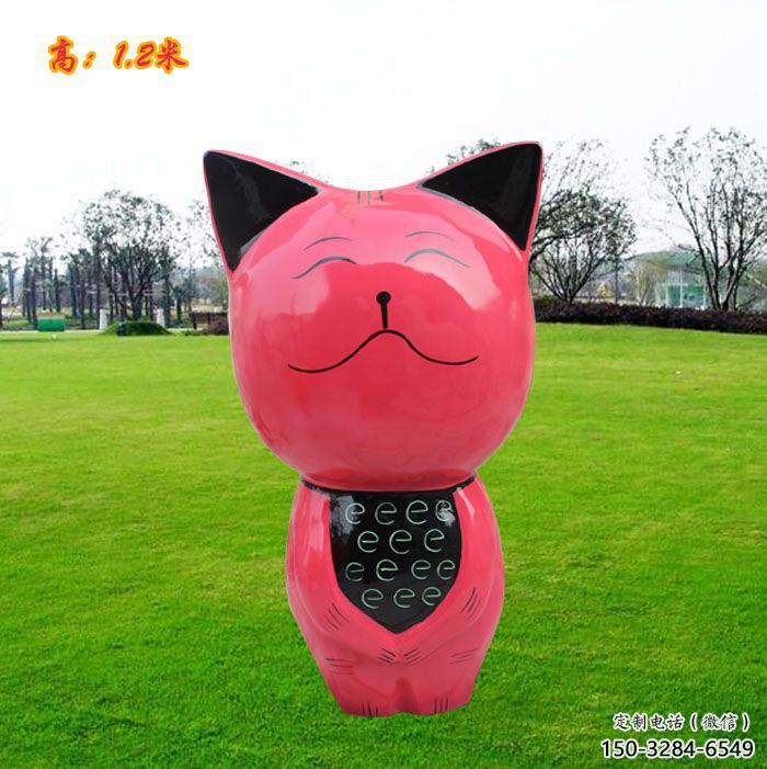 操场小猫雕塑，景观题材，抽象工艺