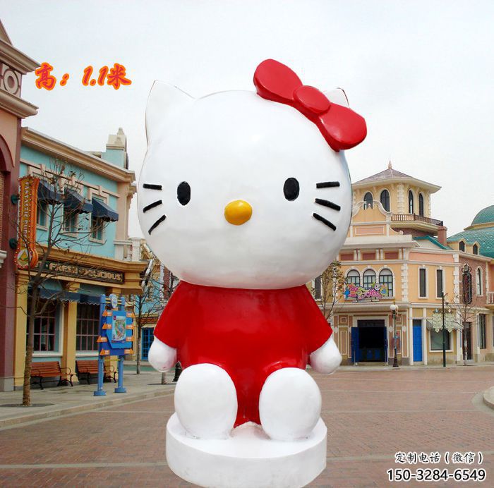 庭院小猫雕塑，现代小品，彩绘工艺