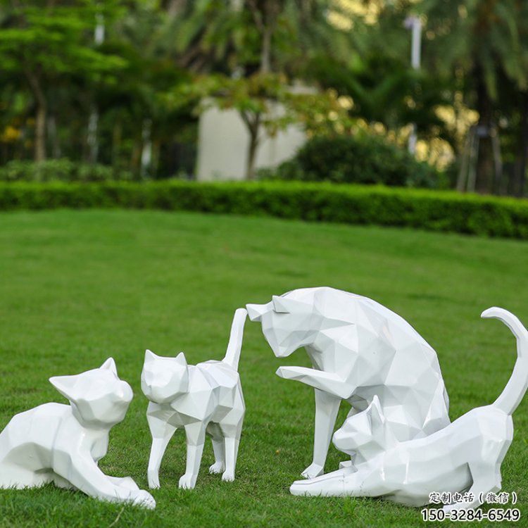 园林小猫雕塑，文化标识，公园小品