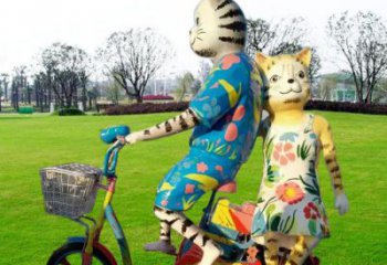 庭院小猫雕塑，动物小品，卡通工艺