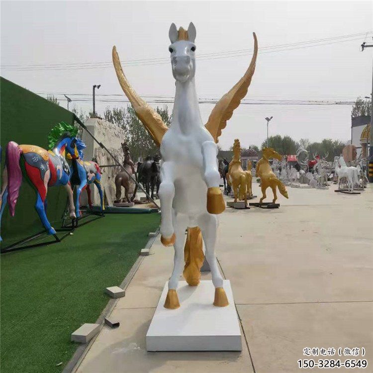 公园天马雕塑，广场园林主题，仿古工艺