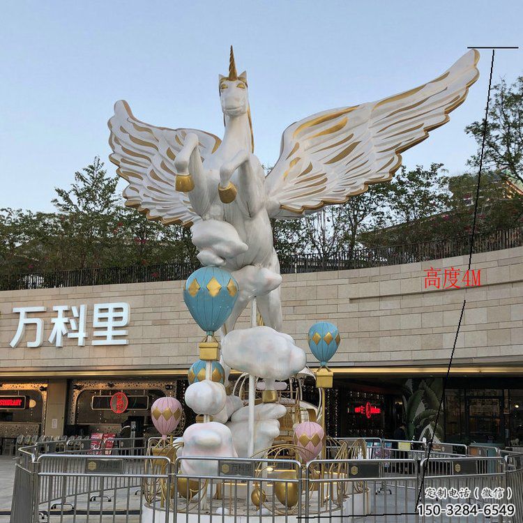 景区天马雕塑，美陈小品，网格工艺