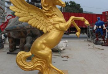 广场天马雕塑，动物摆件，仿古工艺