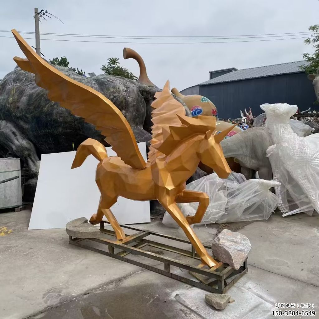 幼儿园天马雕塑，动物文化，剪影工艺