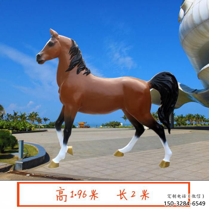 酒店小马雕塑，家禽主题，镀铜工艺