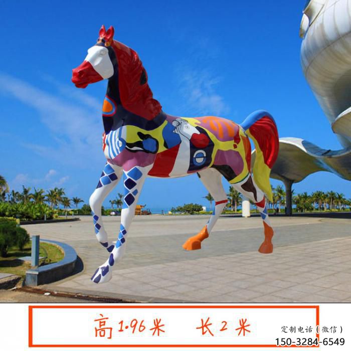 庭院小马雕塑，动物主题，镀铜工艺