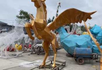 幼儿园天马雕塑，动物主题，仿古工艺