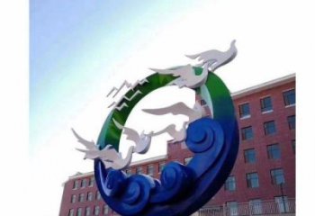水景大雁雕塑 风景区几何雕塑 广场小品