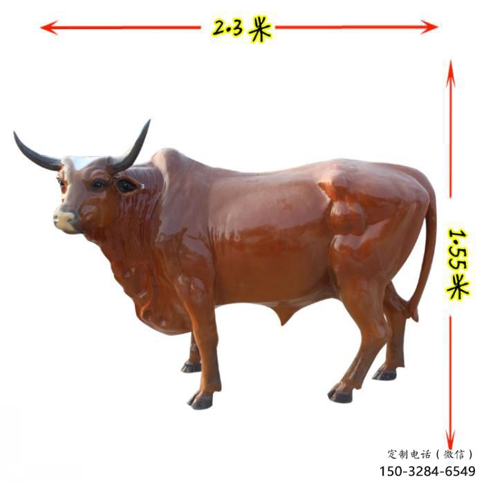 景观黄牛雕塑，园林动物摆件，仿真彩绘工艺