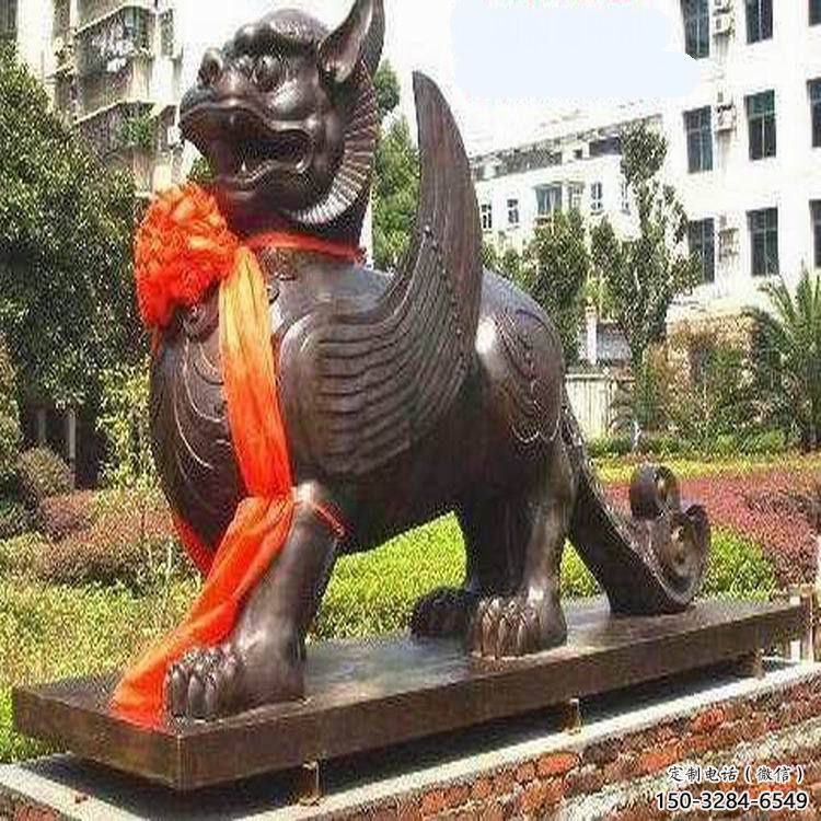 酒店白虎雕塑，镀金欧式雕塑，仿古摆件