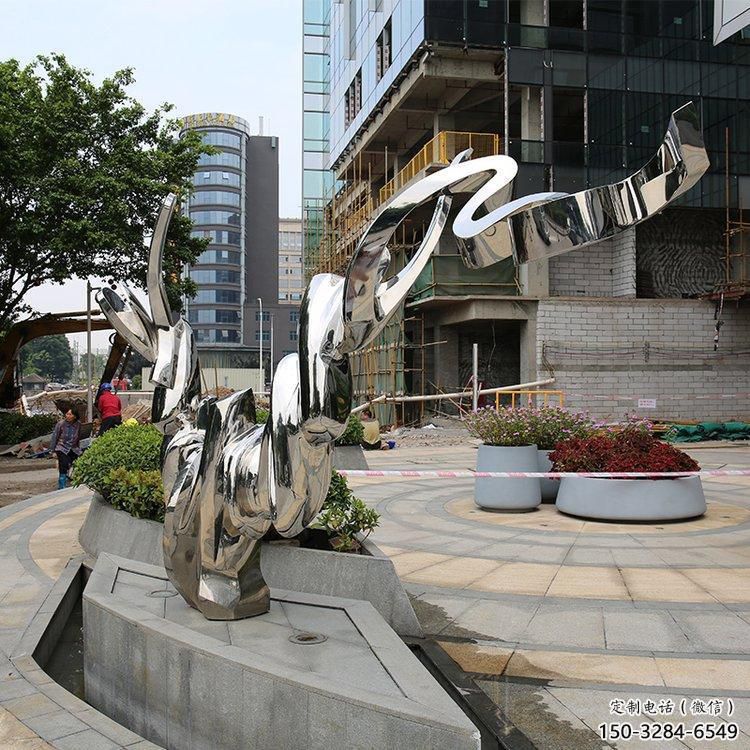 冷饮店猫咪雕塑，镀铜海洋雕塑，镜面工艺