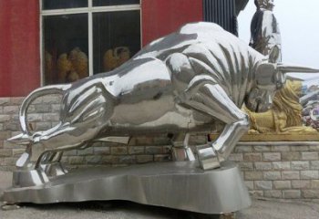 农村黄牛雕塑，广场摆件，抽象工艺