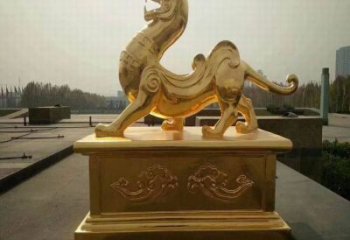 小区白虎雕塑，拉丝海洋雕塑，抽象效果
