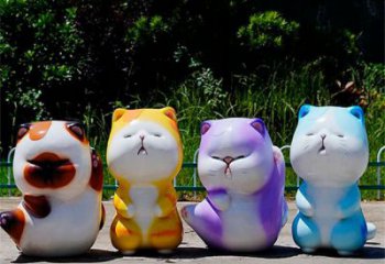 海洋馆猫咪雕塑，镀铜海洋雕塑，镀铜工艺