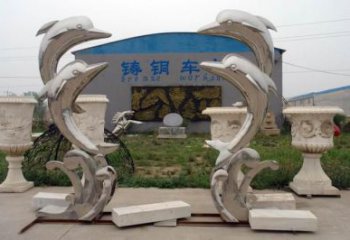 广场鱼形雕塑，卡通水景雕塑，抽象效果