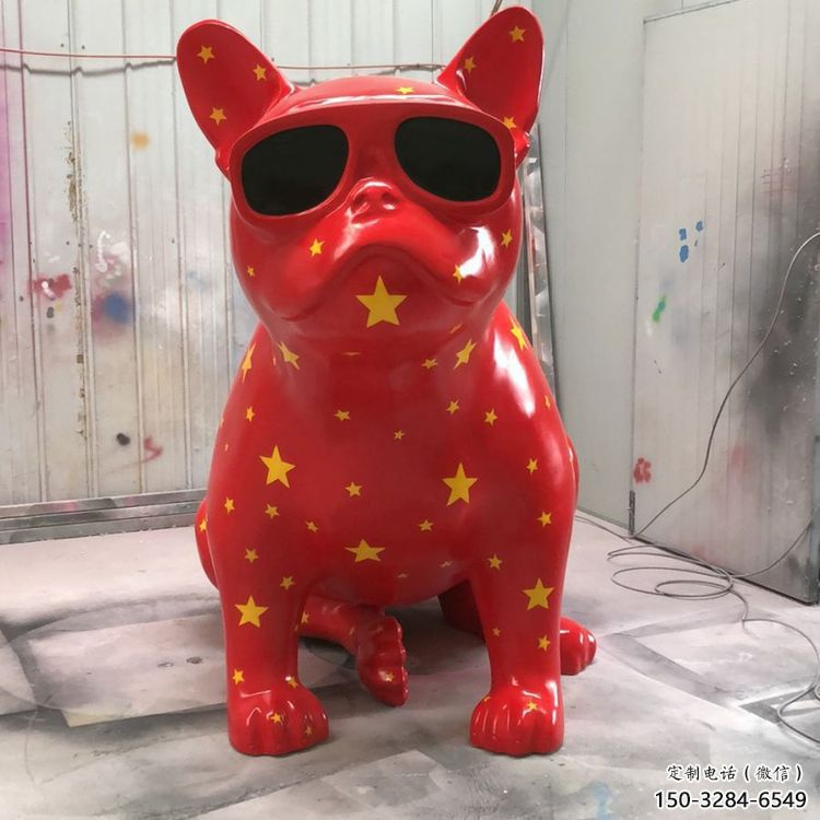 幼儿园哈巴狗雕塑，铁艺文化雕塑，铸造制作