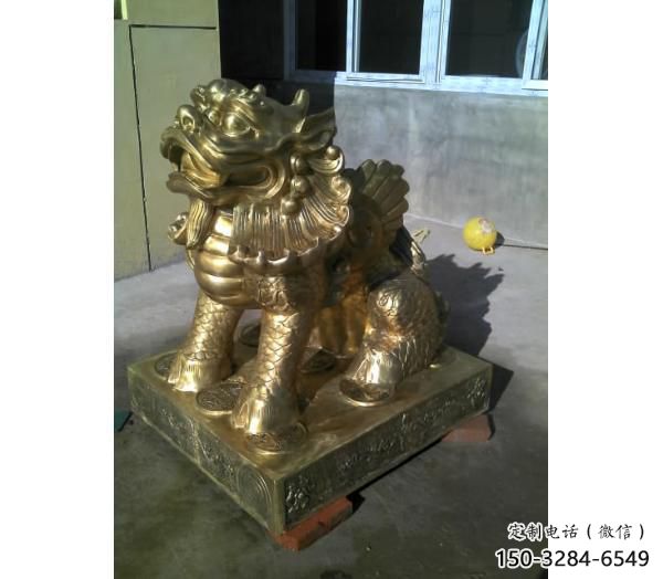 步行街貔貅雕塑，铸铜农耕雕塑，镂空方式
