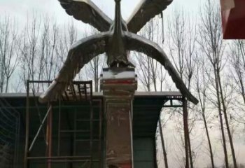 街道白鹭雕塑，铸铜农耕雕塑，古铜效果