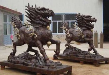 街道貔貅雕塑，铸铜农耕雕塑，古铜效果