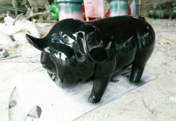 园林野猪雕塑，喷漆运动雕塑，网格形式