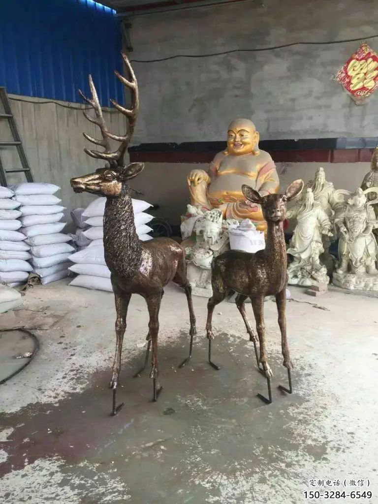 农村驯鹿雕塑，镂空海洋雕塑，抽象效果