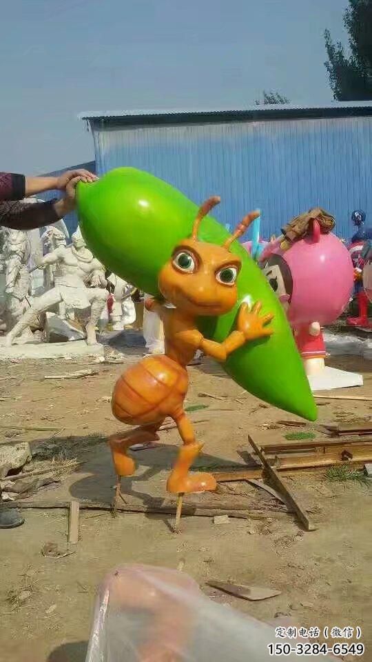景区虫子雕塑，镀金欧式雕塑，铁艺材质