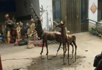 校园驯鹿雕塑，拉丝海洋雕塑，卡通主题