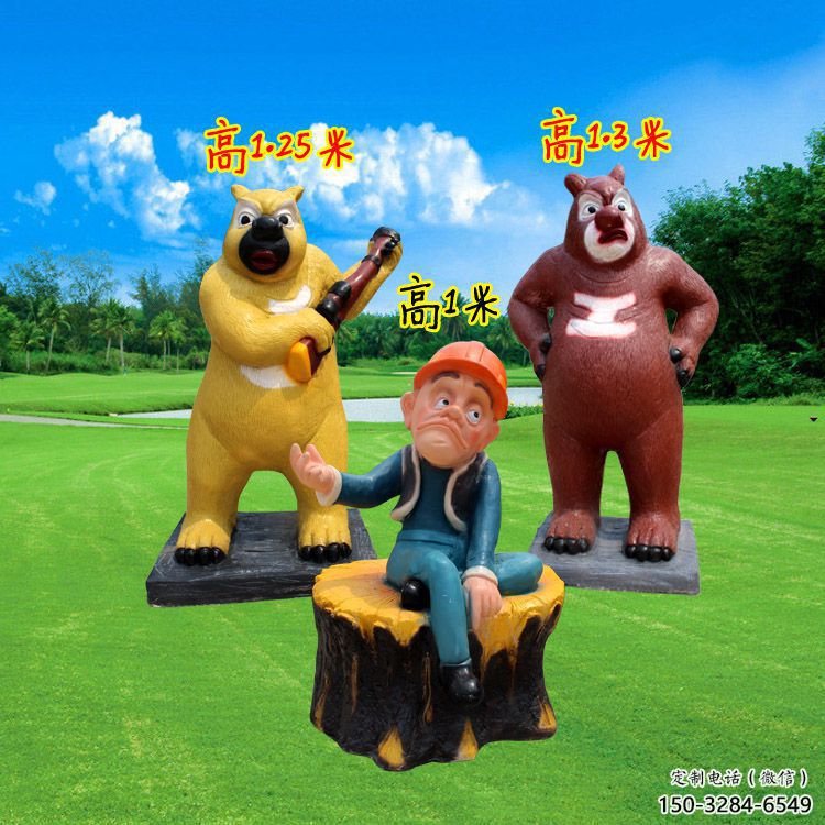 饭店维尼熊雕塑，镀金欧式雕塑，镀金工艺