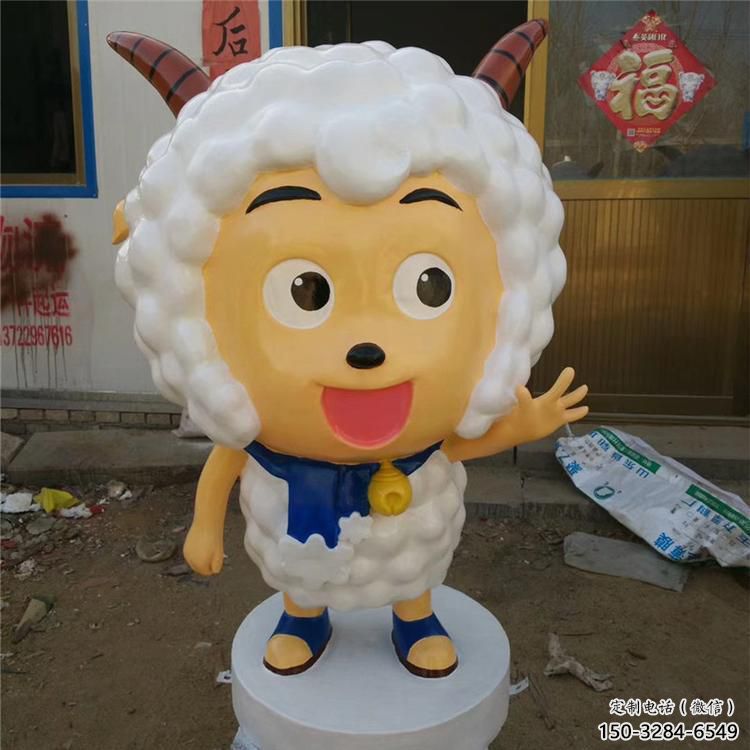 广场小羊雕塑，卡通水景雕塑，抽象效果