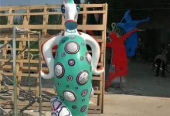 售楼部河马雕塑，喷砂发光雕塑，彩绘题材