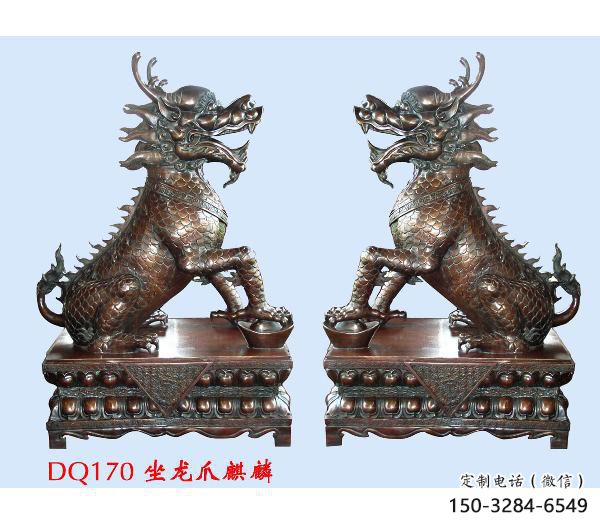 操场麒麟雕塑，镂空海洋雕塑，喷砂制造
